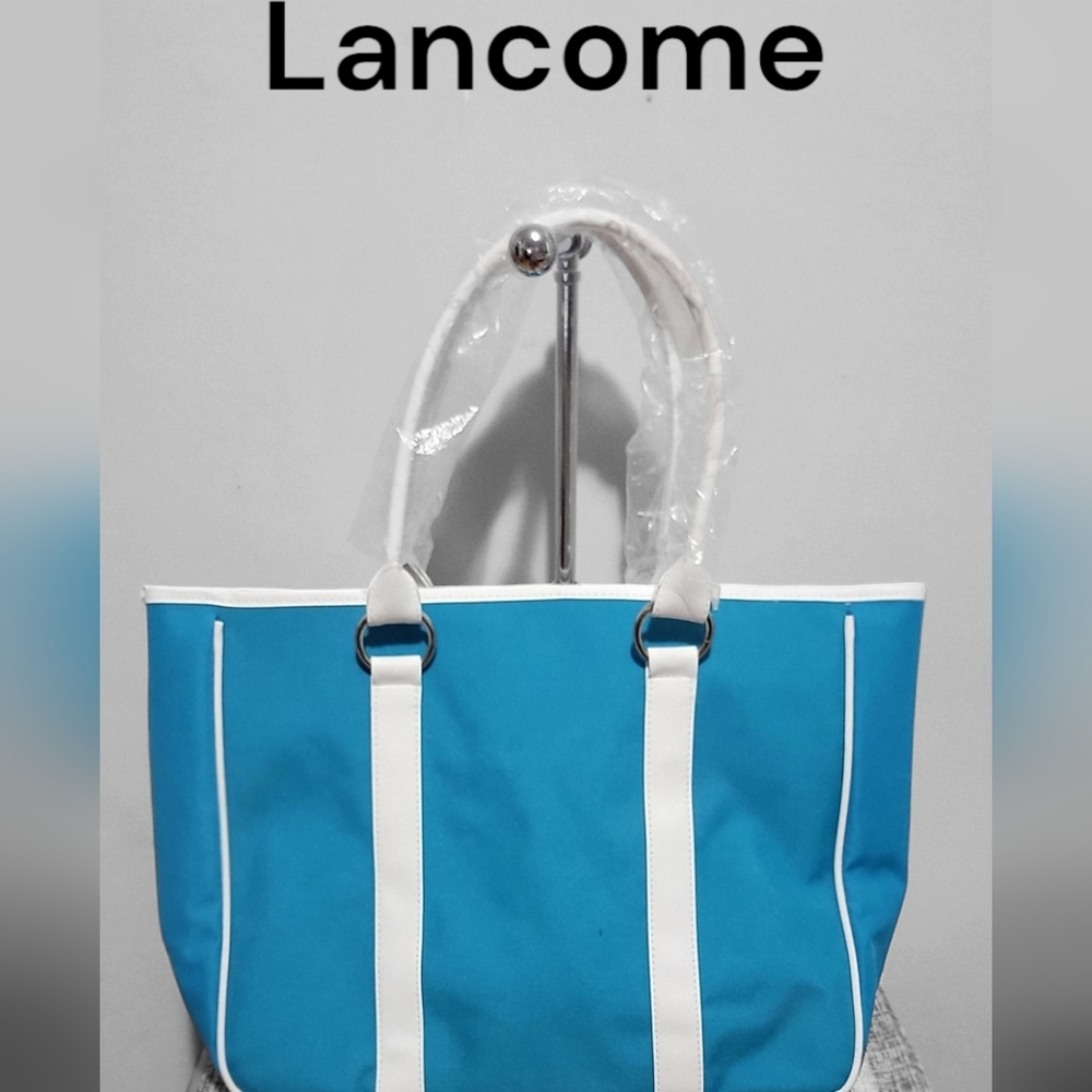 Lancome Blue Canvas Open Tote Bag